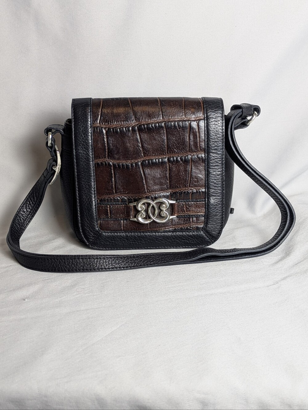 Vintage Brighton Croc Crossbody Organizer Bag